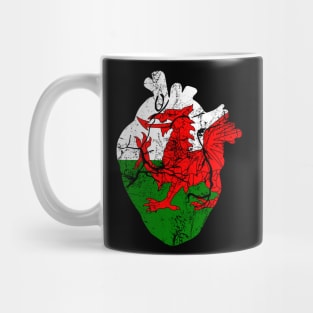 Love Wales Anatomical Heart Welsh Dragon St Davids Mug